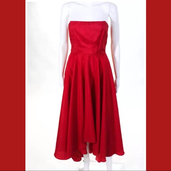 ALLISON PARRIS WOMENS RED STRAPLESS CHARM GOWN - Picture 3 of 5
